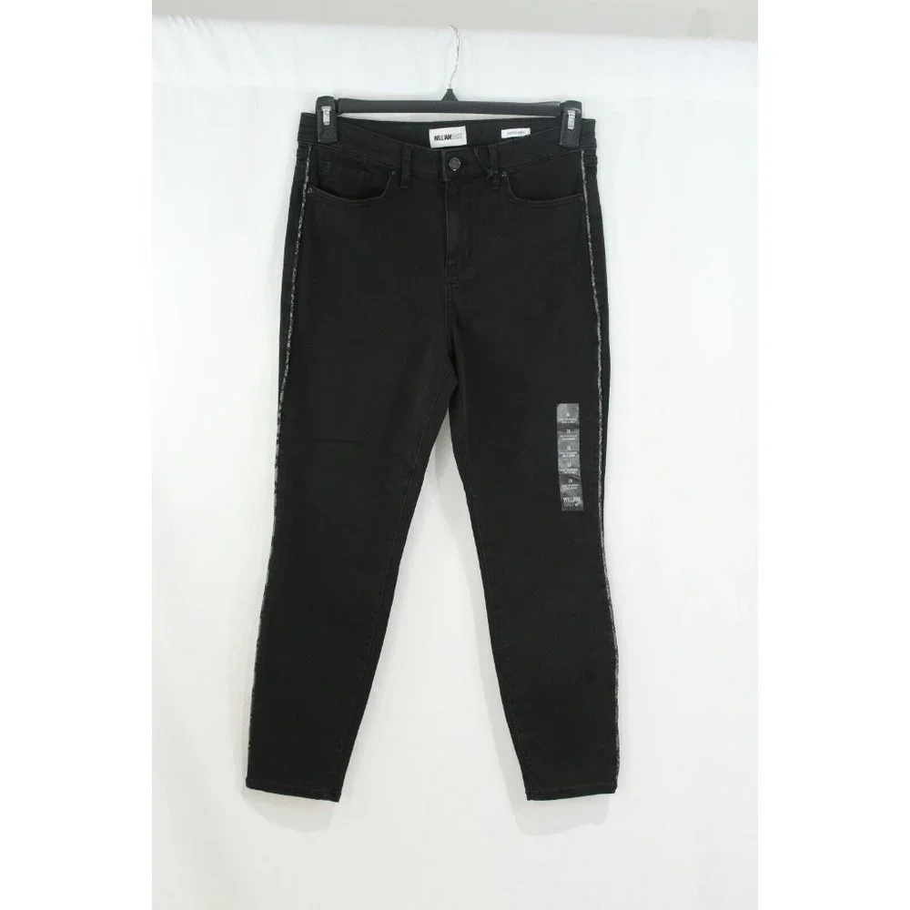 William Rast Womens Juniors Black Sculpted High Rise Ankle Skinny Jeans 25 NWT - Picture 1 of 4